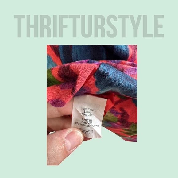 J CREW Floral Print Sleeveless‎ Dress Colorful Pattern Party Cocktail Size 2 - Picture 7 of 8